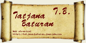 Tatjana Baturan vizit kartica